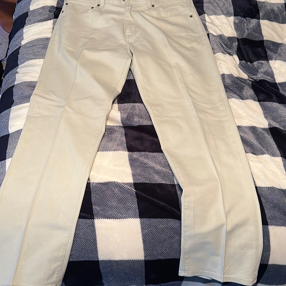 36x30 Jean feel khaki. No tags but have never been worn